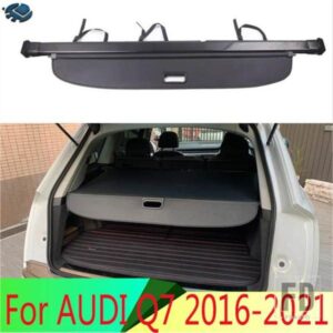 アウディ Q7 2016-2021 アルミ + キャンバスリアカーゴカバープライバシートランクスクリーンセキュリティシールドシェード ACCESSORIE