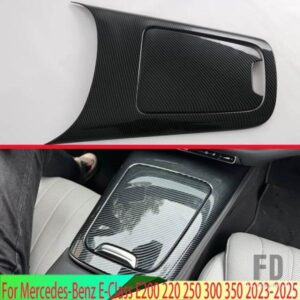 メルセデスベンツ Eクラス E200 220 250 300 350 2023-2025 カーボンスタイルギアシフトパネルセンターコンソールカバートリムフレーム