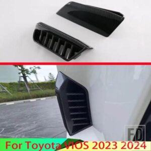 トヨタ VIOS 2023 2024 カーアクセサリーカーボンスタイルフロントフォグライトランプカバートリムモールドベゼルガーニッシュ