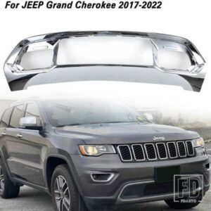 ジープ フロントバンパーアンダーグリルグランドチェロキー 2017 2018 2019-2022 ブラッククロームバンパーグリルメッシュネットフレームカーア