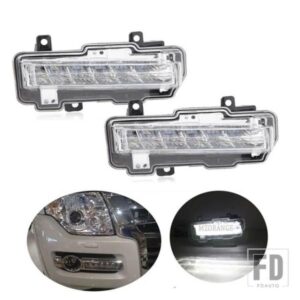 三菱 LED DRL パジェロ 2015-20 モンテロ V98 デイタイムランニングライトヘッドライト白色 LED フォグランプ