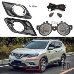 日産 フォグランプ エクストレイル T32 エクストレイルローグ 2014-2016 ヘッドライト LED フォグライトスイッチハーネスカバーグリルフォグラ