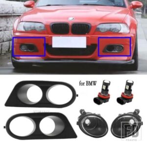 BMW フォグランプ E46 M3 2001-2005 2006 アクセサリーサラウンドエアダクトフォグランプカバーグリルフレーム LED ヘッドライト