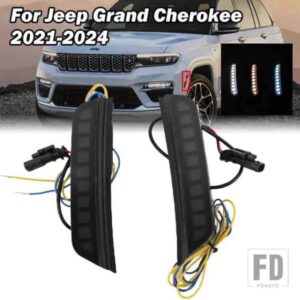 ジープ LED サイドマーカーライトグランドチェロキー 2021-2024 ホイールアーチアイブロウライトフロントフェンダー駆動ウインカー 3色