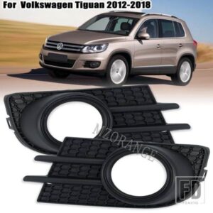VW Vティグアン 2012-2017 2018 フォグライトカバーフロントバンパーフォグランプフレームベゼル黒リングカーアクセサリー EU バージョン