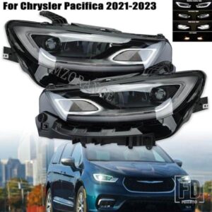 1X LED ヘッドライト クライスラー パシフィカ 2021-23 ヘッドランプ ヘッドライト ハロゲンウィンカーライト DRL デイライトアセンブリ付き