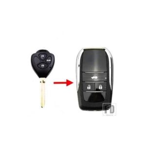 トヨタ キーシェルフリップ折りたたみリモートキーケースシェル RAV4 ウィッシュカムリハイアックカローラハイラックスフォーチュナーヤリス 2
