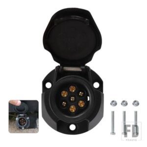黒 7 ピン 12V トレーラー配線ソケットトウバー牽引コンバータキャラバントラック用プラグソケットアダプタプロテクター接続