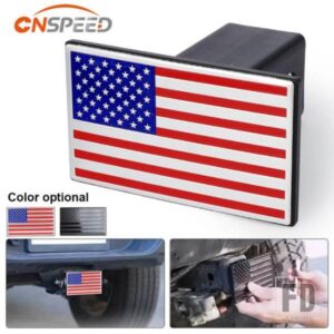 トレーラーヒッチカバーメタルプロ仕様車ヒッチキャップピックアップトラックSUVアメリカ国旗バッジトレーラーフックカバー