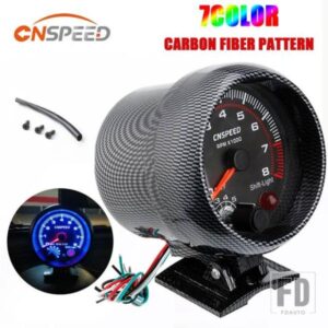 汎用 12V タコメーターゲージ 3.75 ''車ブラックタコメーターゲージ 7 色インターシフトライト 0-8000 RPM フィット 4 6 8 シリンダー