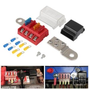100A 32V ST ブレードヒューズブロックバッテリーターミナルマウント 4 回路キットバスバーボート機器車ヨットトラック