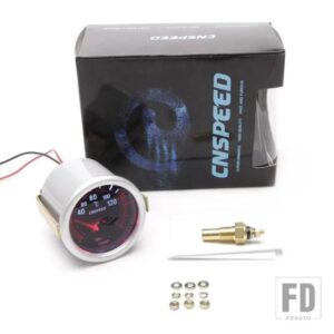 汎用 12V 2 ''52mm自動水温計 40-120C スモークレンズ水温センサーゲージ