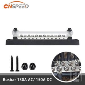 150A DC 48V 12/6 ウェイバスストリップジャンクションボックスカバーとコネクタアース配電カーボートトレーラー RV