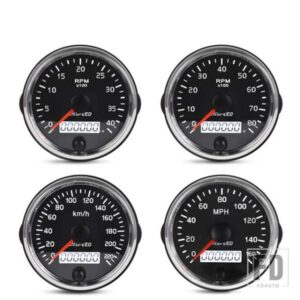 汎用 85mm 12V/24V 10 色背景ライト LCD 2-IN-1 ディスプレイガソリン車タコメータータコメータースピードメーター