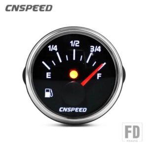 2インチ52mm燃料ゲージ 12/24 ボルトレーシングカー燃料センサー燃料圧力ゲージバックライト付き白色 LED レッドポインター