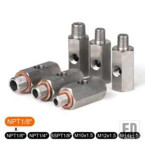 ステンレス側穴油圧センサーコネクタ 1/8インチNPT メス M12 M10 M14 フィードラインゲージティーアダプター