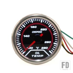 油温計 華氏 2インチ52mm スモークレン 100-280 F 度指ニードル 油温計 センサー付きカーメーター YC101229-F