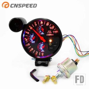 5インチ4 IN 1 タコメーターとシフトライト RPM メーターレーシングカーゲージ水温計油温計油圧計