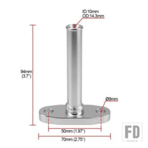 汎用 拡張アルミターボオイルドレンリターンフランジキット 5/8インチホースバーブ M8 穴ボルト間隔 51mm YC101623