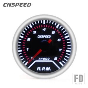2インチ52mm自動タコメーターゲージスモークレンズ 0-8000 RPM ゲージ超高輝度 LED ライトメーター