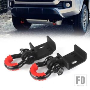 トヨタ フロントデーモン牽引フックブラケット 3/4インチ D リングシャックル付き タコマ 2009-2024 トラック用フロントバンパー