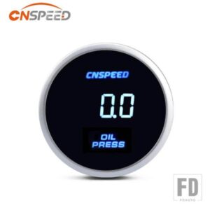 汎用 2インチ52mm 12V/24V レーシング 0 10 バーデジタル油圧ゲージ車オイルプレスメータースモークレンズホワイトシェルセンサー付き