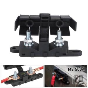 メガヒューズホルダー 500A 70V ボルトダウンオートヒューズブロック/ホルダーRV ボート M8 スタッドホール可燃性評価 UL94