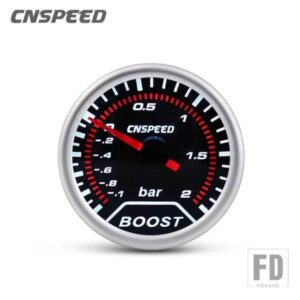 2インチ52mm オートターボブーストゲージ -1 2 バー スモークレンズライトターボゲージブーストメーター/自動車ゲージ