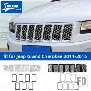 ジープ レーシンググリルグランドチェロキー 2014 2015 2016 フロントインサートハニカムグリルメッシュ装飾カバーアクセサリー