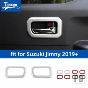 スズキ ジムニー 2019-24 車インナードアハンドル装飾カバーインテリアアクセサリー