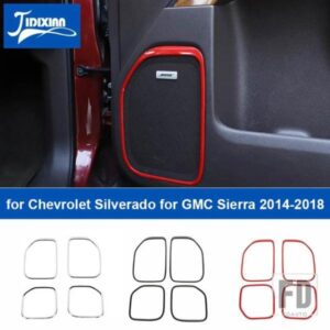 シボレー ドアサウンドスピーカー装飾カバーステッカーシルバラード GMC シエラ 2014-2018 インテリアアクセサリー