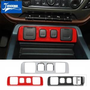 シボレー 電源 USB ソケットパネル装飾カバーステッカーシルバラード GMC シエラ 2014-2018 アクセサリー