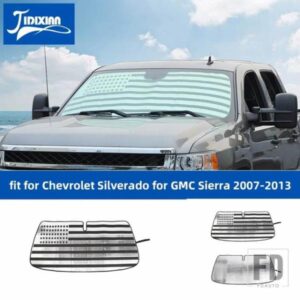 シボレー シルバラード GMC シエラ 2007-13 フロントガラスサンシェードカバー