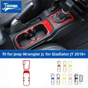 ジープ ラングラー JL グラディエーター JT 2018-24 ギアシフトパネルカップホルダー装飾カバー