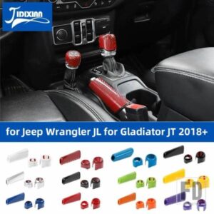 ジープ ラングラー JL グラディエーター JT 2018-24 アップハンドブレーキ 4WD ギアシフトノブヘッド装飾カバー