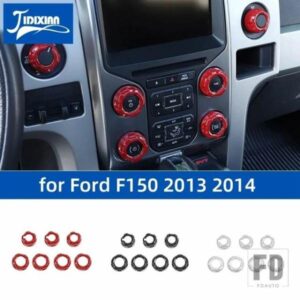 フォード インテリアモールディングカーセンターコンソール中央制御ノブ装飾リングカバー F150 2013 2014 アクセサリー