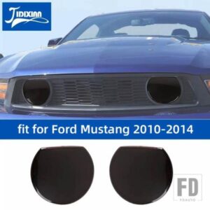 フォード マスタング 2010-14 フロントレーシンググリルライトランプ装飾カバーアクセサリースモーキーブラック