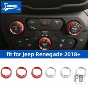 ジープ カーエアコンオーディオ CD スイッチ調整ノブ装飾リングレネゲード 2018-24