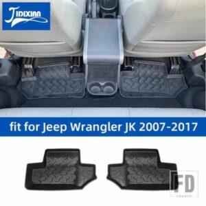 ジープ ゴム車ノンスリップ後列フットマットパッドライナーカーペットラングラー JK 2 ドア 2007-2017 フロアマットアクセサリー