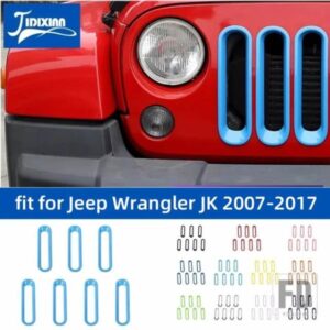 ジープ 車インサートレーシンググリルグリル装飾カバーラングラー JK 2007-17