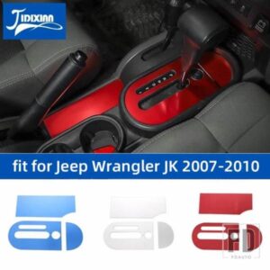 ジープ 合金ギアシフトパネル装飾カバーラングラー JK 2007 2008 2009 2010 インテリアアクセサリー