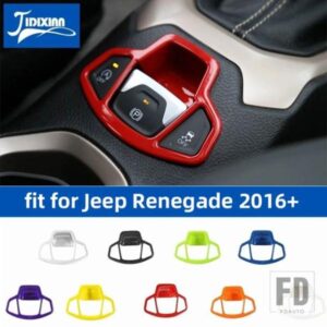 ジープ インテリア電子ハンドブレーキボタン装飾カバーアクセサリー レネゲード 2016-21 アップ