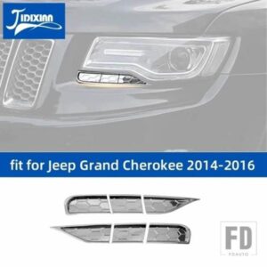 ジープ グランドチェロキー 2014 2015 2016 フロントヘッドライトランプスプリンクラー蓋スプレー装飾カバーアクセサリー