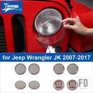 ジープ スモーキーブラックヘッドライトフォグライトウィンカーホイールアイブロウランプ装飾カバーラングラー JK 2007-2017