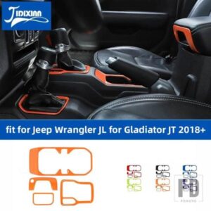 ジープ ラングラー JL グラディエーター JT 2018 アップ車 4WD ギアシフトパネルカップホルダー装飾カバーインテリアアクセサリー
