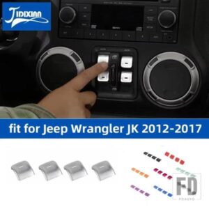 ジープ ウィンドウコントロールボタン装飾カバーラングラー JK 2012-17 インテリアアクセサリー