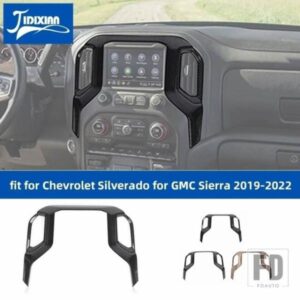 シボレー シルバラード GMC シエラ 2019-22 カーセンターコンソールナビゲーションパネル装飾カバー