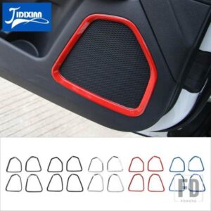 ジープ インテリアドアオーディオサウンドスピーカー装飾カバートリムステッカーコンパス 2017-2022 カーアクセサリー