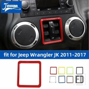ジープ ラングラー JK 2011-15 216 2017 インテリアウィンドウコントロールスイッチ装飾フレームカバー