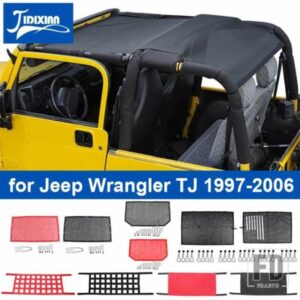 ジープ 車トップサンシェードカバーラングラー TJ 1997-2006 トランクルーフ抗 UV 太陽断熱ベッドレストネット
